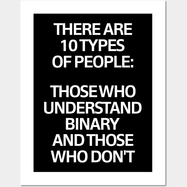 Ten Types of People...Those Who Understand Binary Wall Art by solsateez